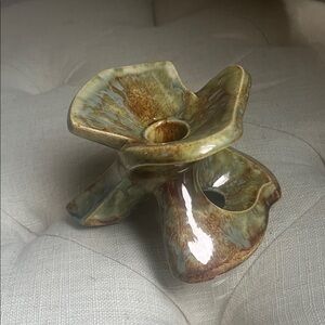 Vintage Abstract Mid-Century Modern Studio Pottery Candle Stick Holder